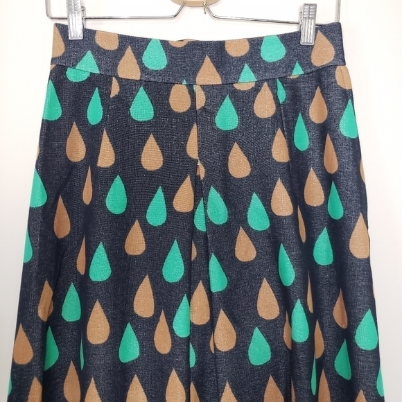 𝅺Vintage Raindrop Golden Finn Handprinted 1960's Maxi Skirt  Mid-century … - Picture 5 of 16